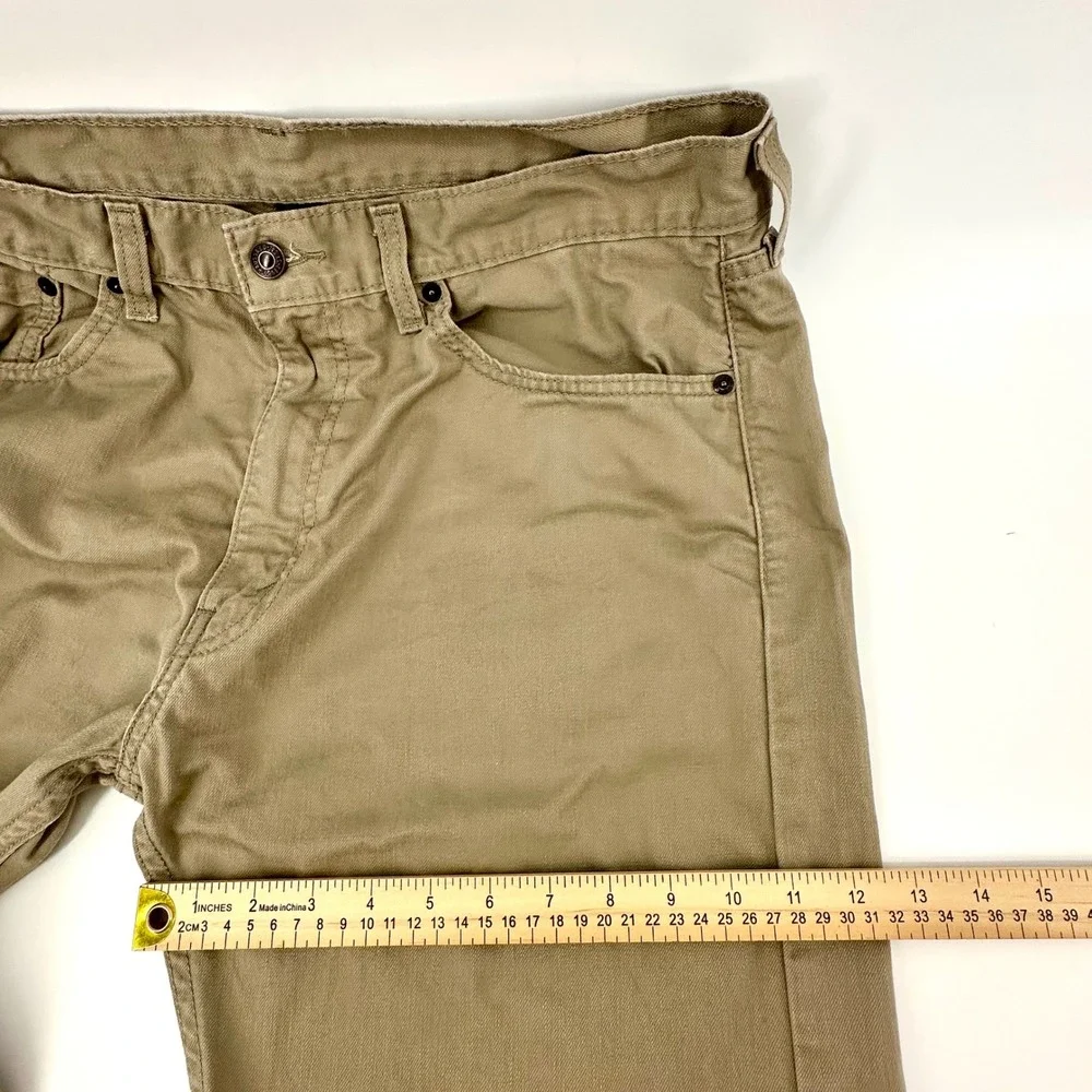 Levis 505 Regular Fit Straight Leg Khaki Tan Pants Mens 36x32 00505-0718 Cotton